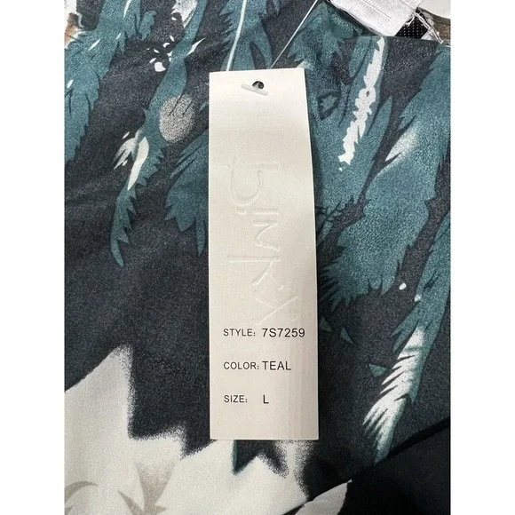 Pinky Multicolor 3/4 Sleeves Woman's Dress Size L - Picture 7 of 8